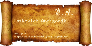 Matkovich Antigoné névjegykártya